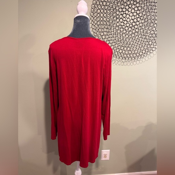 J Jill Red Long Sleeve 30” Tunic - Picture 3 of 5